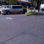 Skid marks leading to impact
